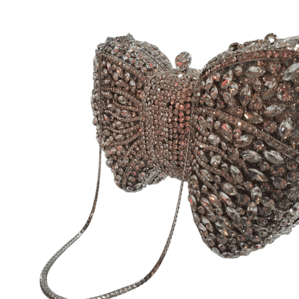 Sparkling Elegance Butterfly Clutch - Silver Crystals